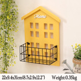 Vintage Wood Flower Pot Decorative Floating Wall Shelves