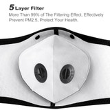 Grey/blue Protective Mask with carbon filter, mesh fabric