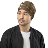 Gym Class Camo Barbells - Sand - All-Over Print Beanie
