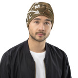 Gym Class Camo Barbells - Sand - All-Over Print Beanie