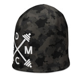 Gym Class Camo Barbells -  All-Over Print Beanie