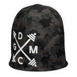 Gym Class Camo Barbells -  All-Over Print Beanie