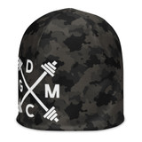 Gym Class Camo Barbells -  All-Over Print Beanie