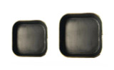 Dark Turquoise with Gold Inlay Country Square Dish