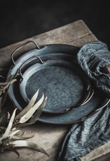 Retro Metal Tray with Handles