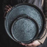 Retro Metal Tray with Handles