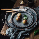 Retro Metal Tray with Handles