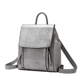 Women Oil Wax Cowhide Backpacks Vintage Female Shoulder Bag