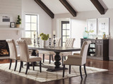 Phelps Rectangular Dining Table Antique Noir w 6 chairs