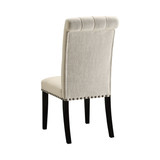 Tufted Back Upholstered Side Chairs Beige