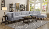 Churchill Button Tufted Corner Sofa Grey