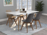 GRAY DINING CHAIR WOODEN LEGS