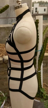 Gege Full Body Bondage Harness Bra Goth Fetish Lingerie