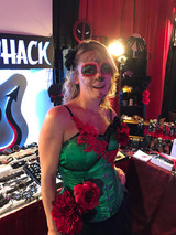 Ruby Red and Black Lace Cage Harness Top