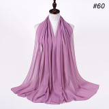 women plain bubble chiffon scarf hijab wrap printe solid color shawls headband muslim hijabs scarves/scarf 60 colors