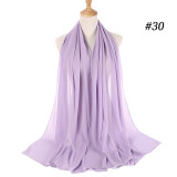 women plain bubble chiffon scarf hijab wrap printe solid color shawls headband muslim hijabs scarves/scarf 60 colors