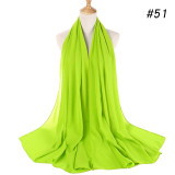 women plain bubble chiffon scarf hijab wrap printe solid color shawls headband muslim hijabs scarves/scarf 60 colors