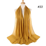 women plain bubble chiffon scarf hijab wrap printe solid color shawls headband muslim hijabs scarves/scarf 60 colors