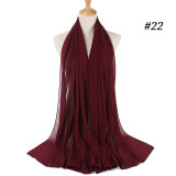 women plain bubble chiffon scarf hijab wrap printe solid color shawls headband muslim hijabs scarves/scarf 60 colors