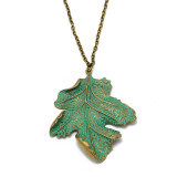 Green Leaf Charm Pendant Necklace