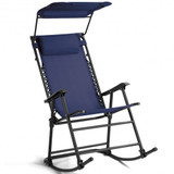 Folding Rocking Chair Rocker Porch-Dark Blue