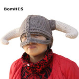 Vikings Beanies Mask Handmade Beard Horn Indispensable for Party