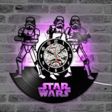 Star Wars Wall Clock with LED Vintage Vinyl Record Clocks
