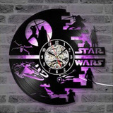 Star Wars Wall Clock with LED Vintage Vinyl Record Clocks