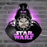 Star Wars Wall Clock with LED Vintage Vinyl Record Clocks