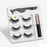 Magnetic Eyelashes set 3 pairs & Magnet Liquid Eyeliner plus a Tweezer
