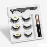 Magnetic Eyelashes set 3 pairs & Magnet Liquid Eyeliner plus a Tweezer