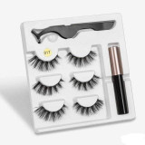 Magnetic Eyelashes set 3 pairs & Magnet Liquid Eyeliner plus a Tweezer