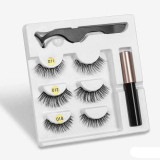 Magnetic Eyelashes set 3 pairs & Magnet Liquid Eyeliner plus a Tweezer