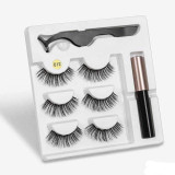 Magnetic Eyelashes set 3 pairs & Magnet Liquid Eyeliner plus a Tweezer