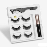 Magnetic Eyelashes set 3 pairs & Magnet Liquid Eyeliner plus a Tweezer