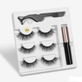 Magnetic Eyelashes set 3 pairs & Magnet Liquid Eyeliner plus a Tweezer