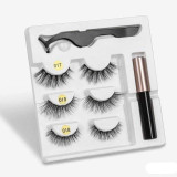 Magnetic Eyelashes set 3 pairs & Magnet Liquid Eyeliner plus a Tweezer