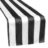 Get 12 Black and White Stripe Table Runner