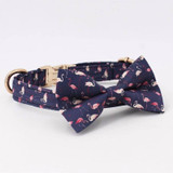 Flamingo Bow-Tie Collar & Leash Set