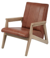 Tan / Mid Tone Wood Angular Modern 32in.H X 34in.W Lounge Chair - Style: 7498312