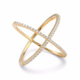 Criss Cross X Ring in Sterling Silver [14K Gold Plated]