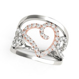 Heart Diamond Ring 14K White Rose Gold | Womens Heart Ring