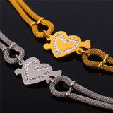 Women's Heart Bracelet | Stainless Steel Adjustable - Gold, Silver