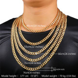 Curb Chain Necklace - 9 mm | Mens Chain Gold Silver Two Tone