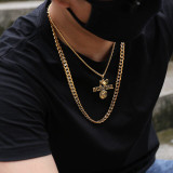 Curb Chain Necklace - 9 mm | Mens Chain Gold Silver Two Tone