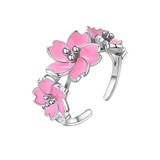 Women's Cherry Blossom Flower Ring in Sterling Silver
