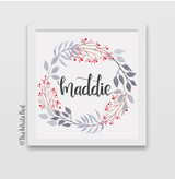 Personalized Name Flower Wreath