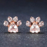 Cute Cat Paw Earrings - Silver