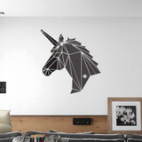 Geometric 3D Unicorn Mirror Wall Sticker