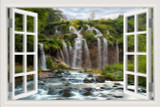 Waterfall 3D Window View Wall Sticker